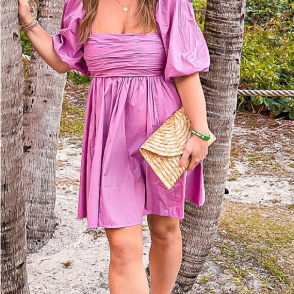 Abercrombie Women'sPurple Puff Sleeve Sundress M